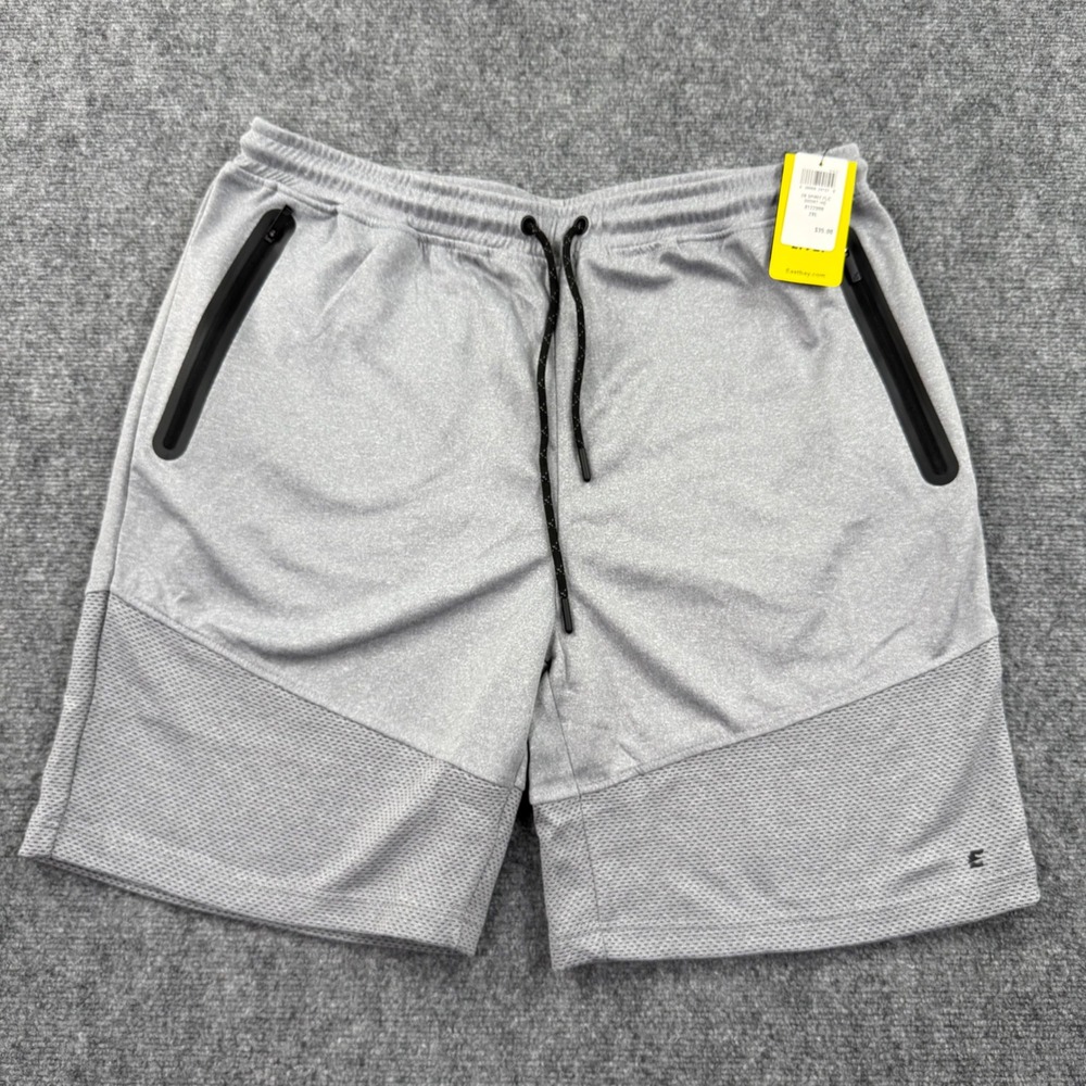 Eastbay Spirit Fleece Shorts 2XL Gray Mesh Panel Zipper Pockets Men's